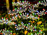 LAMPE SOLAIRE DE JARDIN LED SOUFFLEUSE FEU D'ARTIFICE SUR PIQUET POUR JARDIN 2 pièces