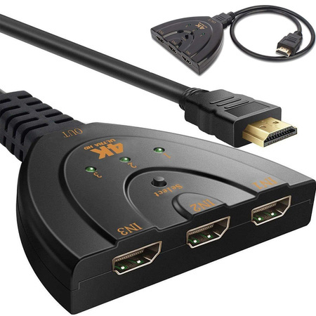 Hdmi 3-v-1 3 port 4k switch switch