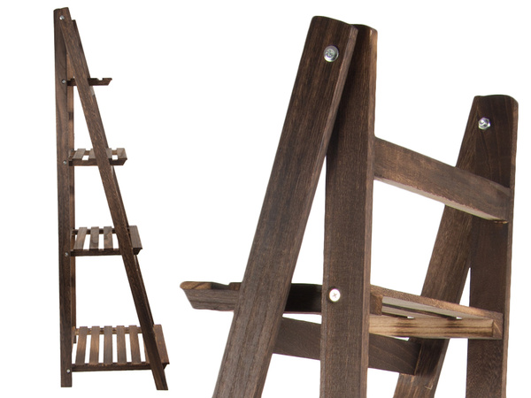 Pat de flori înalt în picioare oală de flori din lemn 4 etaje bibliotecă