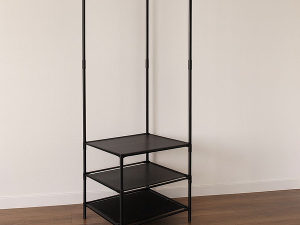 Corner clothes hanger with shoe shelves metal wardrobe