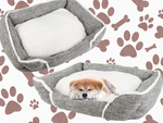 Dog bed soft comfortable fluffy bed with cushion size l