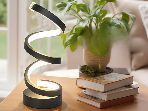 Spiralna LED namizna svetilka, 3 barve svetlobe, USB nadzor svetlosti