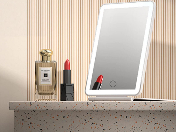 Miroir de maquillage éclairé par led miroir de voyage pliant