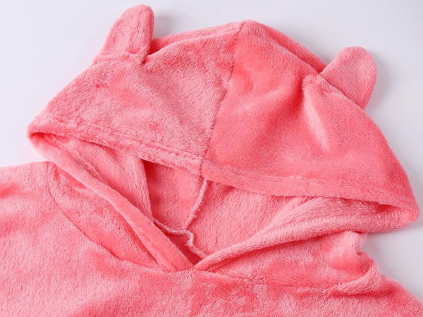 Cálido pijama de mujer de dos piezas con capucha de felpa suave corto xl