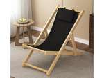 Wooden deckchair beach chairs folding garden cushion beach chair