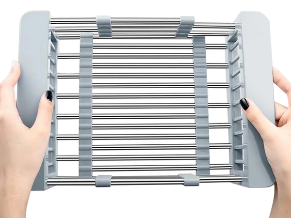 Izlietnes nosusināšanas dēlis teleskopiskais dārzeņu augļu grozs