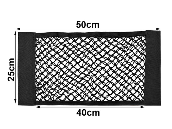 Auto pagasiruumi võrk, mis on tugevalt kinnitatud autoistmele 50x25cm.