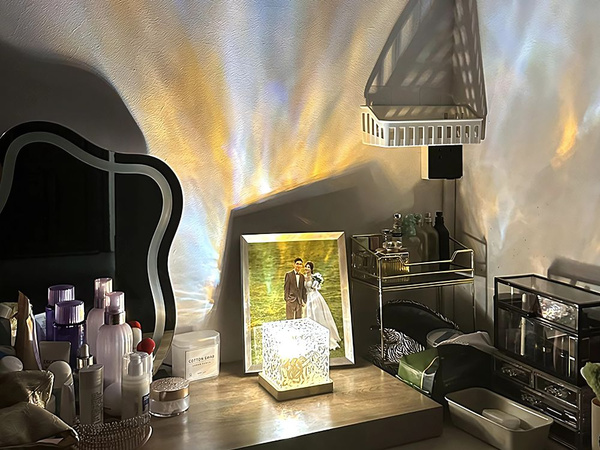 Lumină de cristal rgb cu telecomandă usb cub de pat decorativ atmosferic