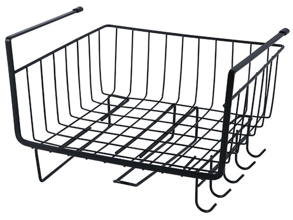 Metal basket under cabinet top 5 hooks paper holder
