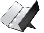 Folding mirror with cosmetic stand for make-up, led lighted