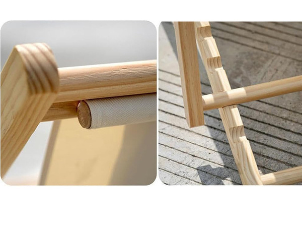 Tumbona de madera sillas de playa jardín plegable cojín silla de playa