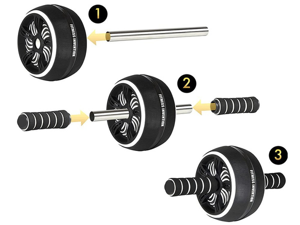 Ejercicio abdominal rueda de rodillos + colchoneta