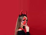 Čelenka diabolské rohy halloween karneval