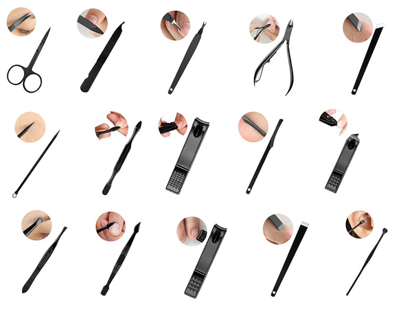 Komplet za manikuro škarjice za nohte škarjice 16el kovček