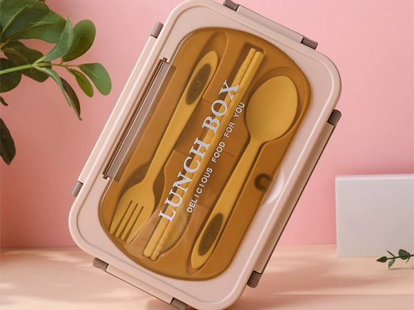 Lunchbox brokastu kaste brokastu un pusdienu kaste ar nodalījumiem galda piederumi