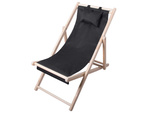 Wooden deckchair beach chairs folding garden cushion beach chair