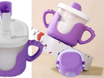Bebedero bebé asas silicona 300ml con pajita