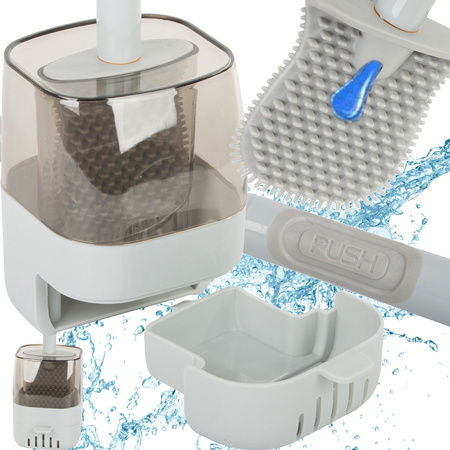 Silikónová wc kefa do kúpeľne s dávkovačom tekutiny