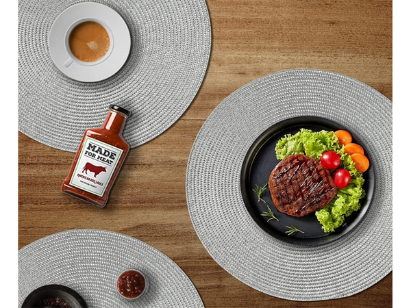 Salvamanteles redondo para mesa de cocina salvamanteles trenzado gris