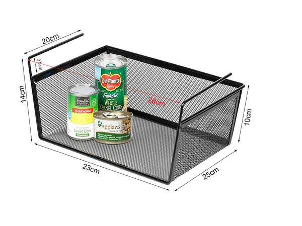 Metal basket suspended kitchen shelf hanging shelf organiser