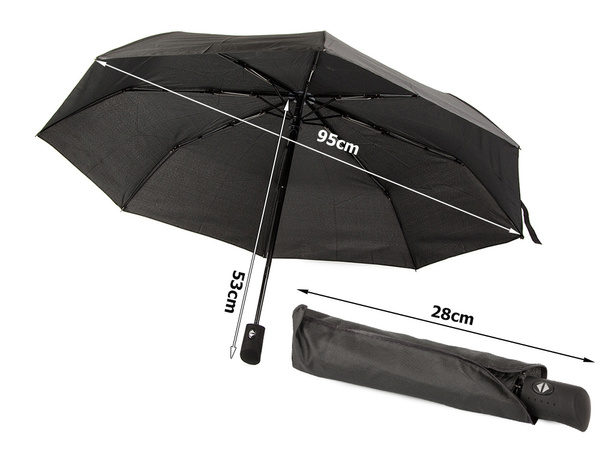 Parapluie parapluie pliant automatique noir unisexe
