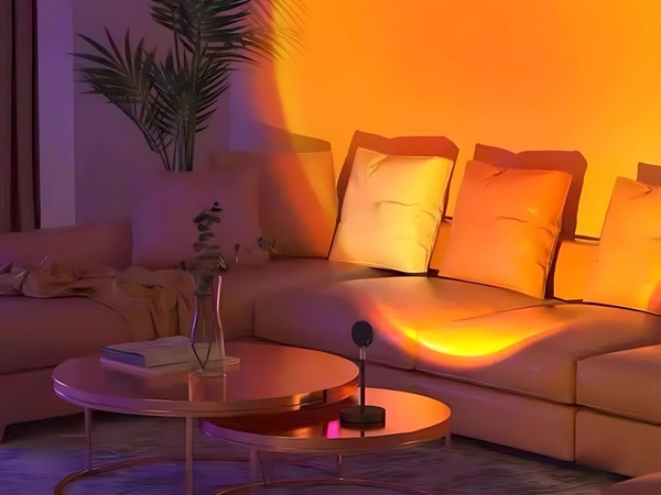 Lampa projektora východ slnka imitácia kovu viedla rgb usb + diaľkové ovládanie