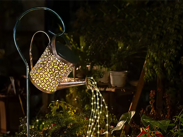 LANTERNE SOLAIRE DÉCORATIVE LED ARROSOIR DE JARDIN GUIRLANDE CAPTEUR CRÉPUSCULAIRE
