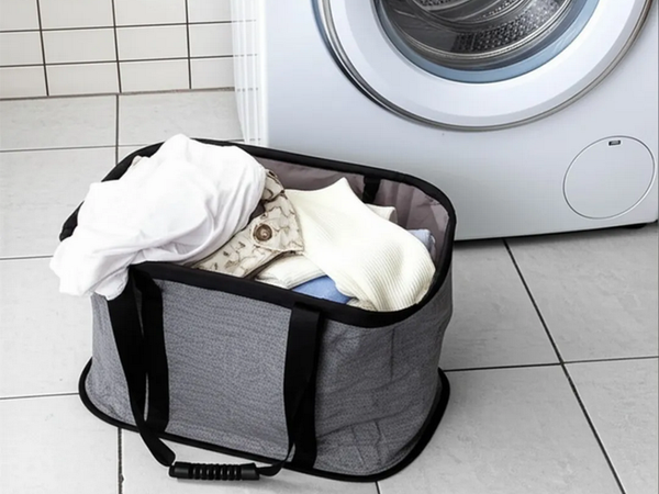Foldable bag for laundry, clothes, toys, bathroom and laundry room