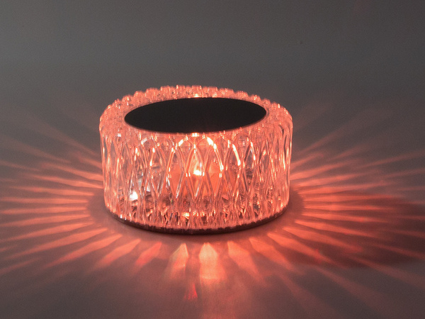 Krištáľová stolná lampa led rgb usb diaľkové ovládanie