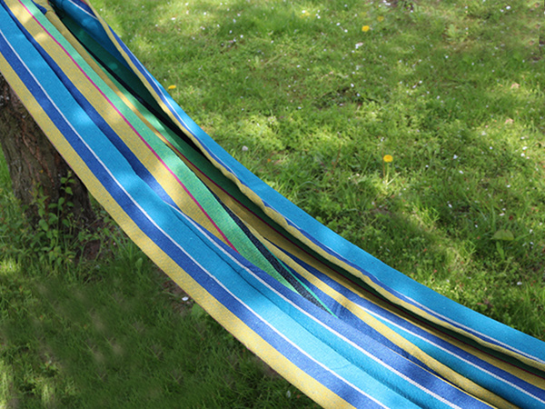 Hamac de jardin double xxl touristique housse rayée 200 x 150 large