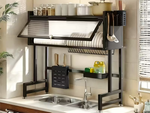 Secador de platos, cubiertos y taleres gran escurridor armario organizador 85 cm