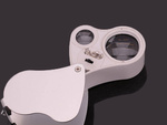 Led jewellery folding loupe uv 25x 50