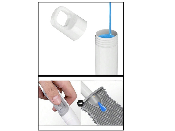 Escobilla de silicona para el baño con dispensador de líquido