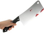 Bloody cleaver for murderer killer psychopath costume halloween knife