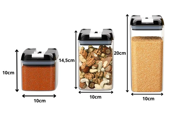 Kitchen food containers for pasta, container with seal, set of 4 pieces