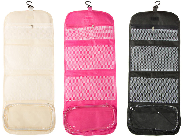 Neceser plegable organizador de baño colgante con percha