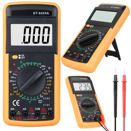 Multímetro digital medidor de corriente dt9205a lcd cyfra