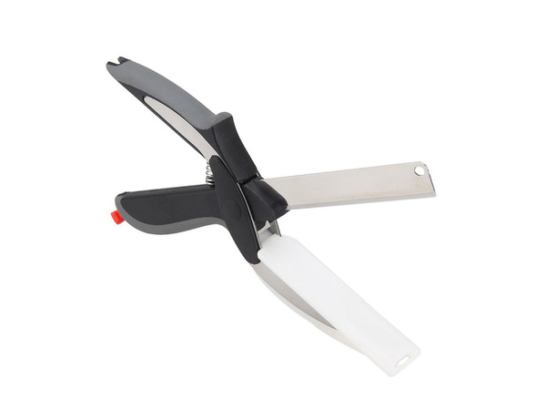 Daržovių, mėsos ir vaisių virtuvinės žirklės su lentele