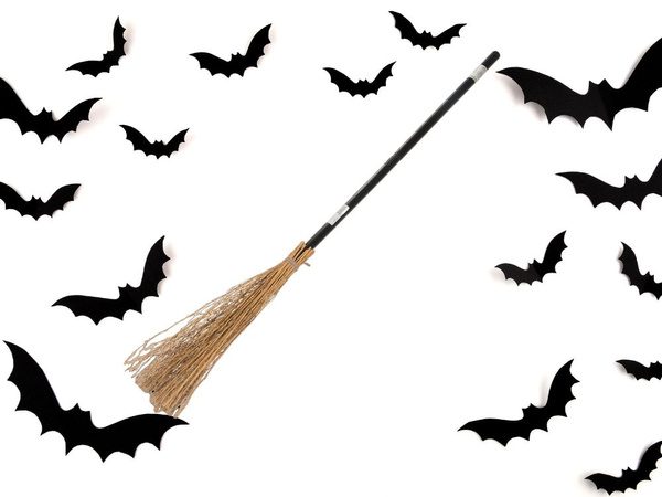 Escoba de bruja escoba de bruja negra 90cm para halloween y navidad xxl