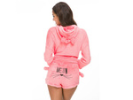 Warmer damen schlafanzug zweiteilig mit kapuze weicher plüsch kurz xl
