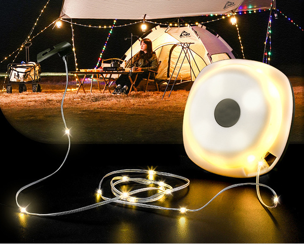 Camping light rechargeable led garland on roll 8m warm