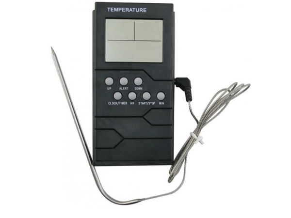 Termometro cocina sonda lcd reloj para carne