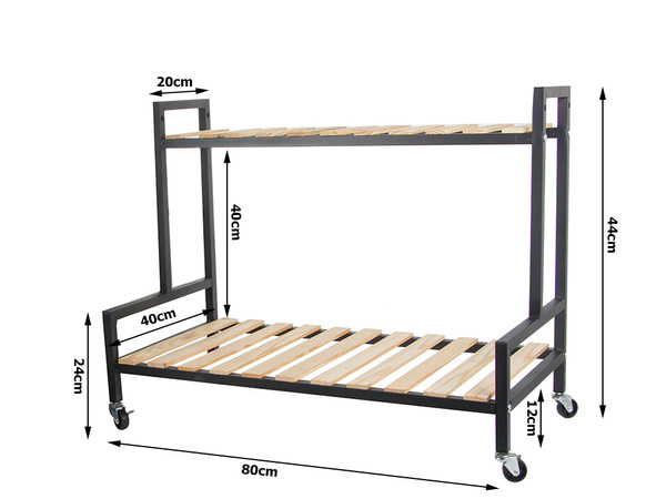 Holzblumenbeet für topfblumen zweistöckiges regal auf rädern terrasse