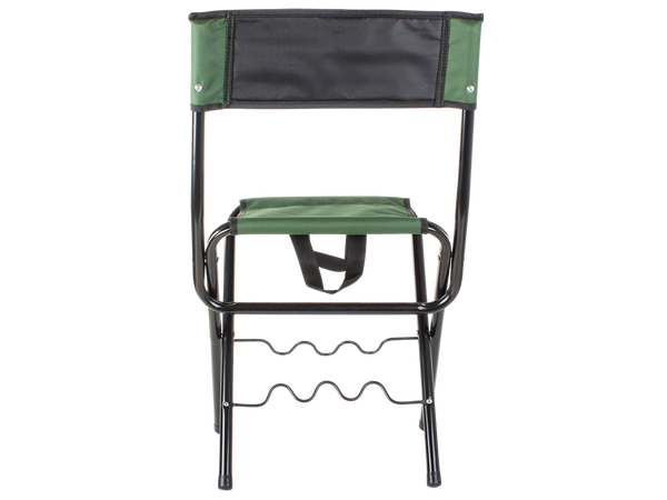 Fishing chair backrest with rod holder