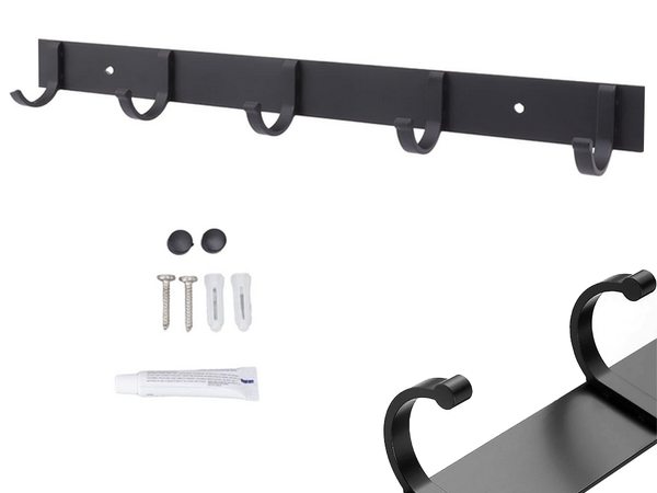 Perchero de pared para pasillo baño 5 ganchos