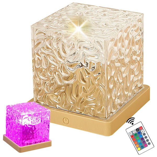 Luz de cristal rgb con mando a distancia usb cubo decorativo atmosférico de mesilla de noche