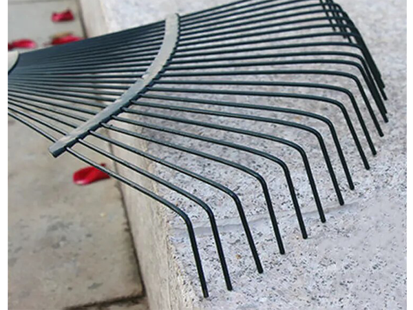 Rastrillo de hojas de césped de jardín alambre de metal ligero 36cm en forma de abanico