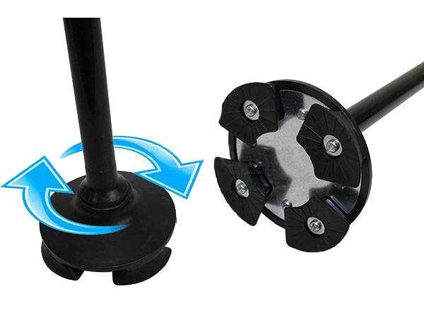 Canne pliante avec torche 6 led support