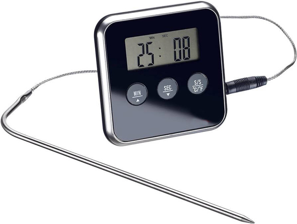 Thermomètre digital avec thermosonde pour rôtir la viande fumoir minuterie alarme lcd