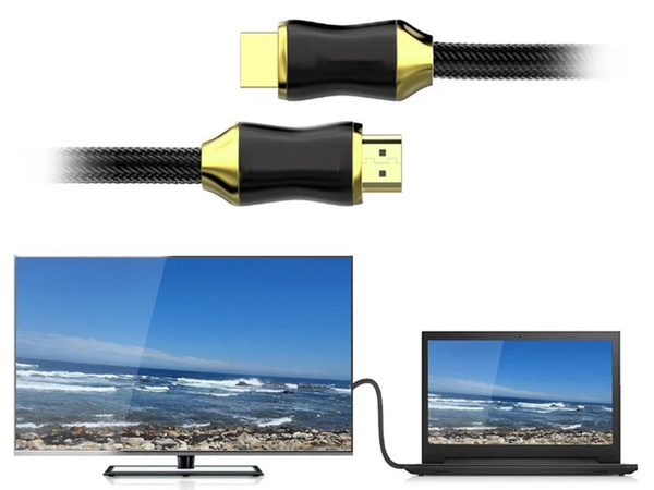 Cable de vídeo hdmi 2.1 ultra alta velocidad 8k 60hz 4k 120hz hq oro 2m